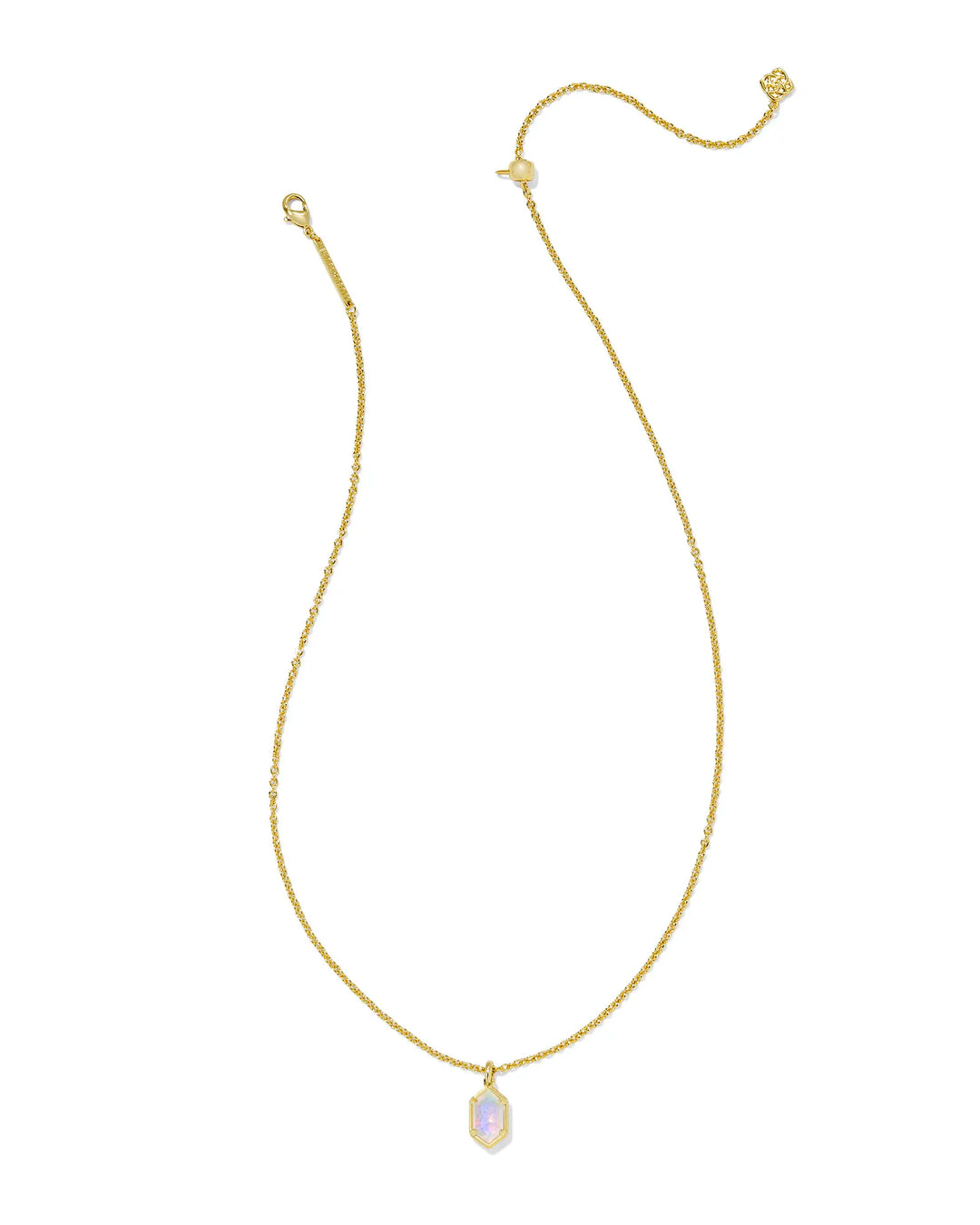 HALLIE SHORT PENDANT NECKLACE, GOLD OPALITE ILLUSION