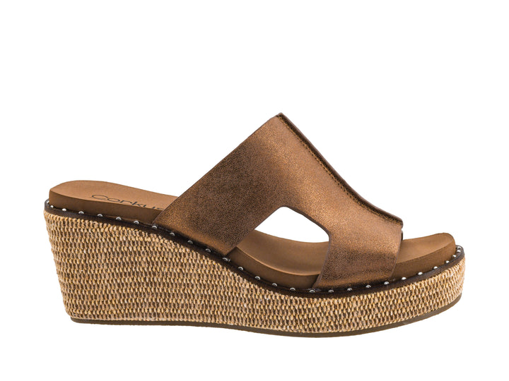 WASHED BRONZE METALLIC KISS N TELL WEDGE