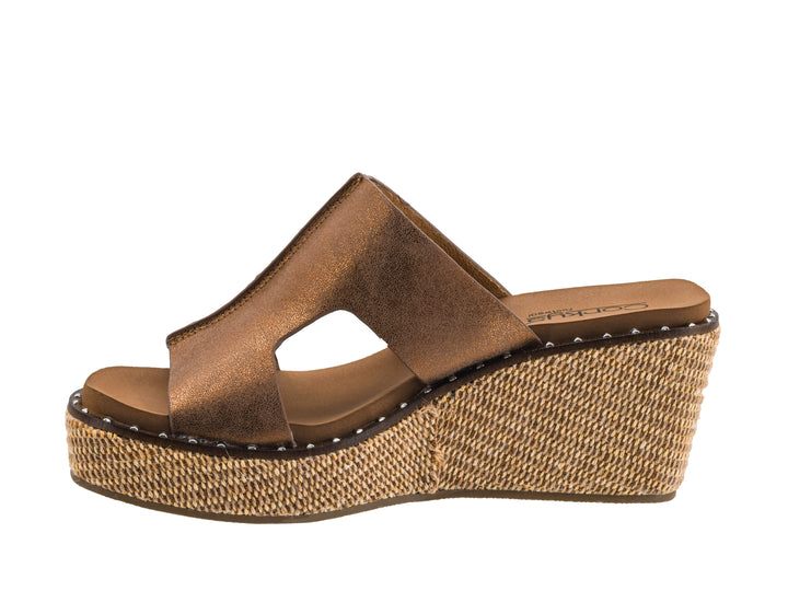 WASHED BRONZE METALLIC KISS N TELL WEDGE