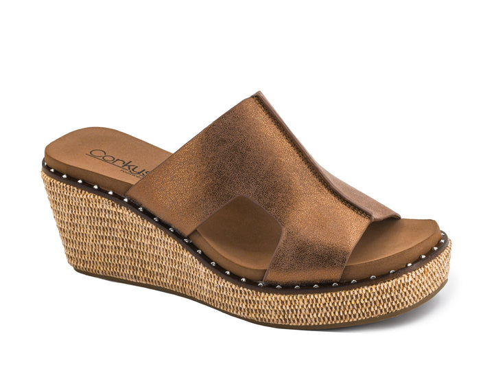 WASHED BRONZE METALLIC KISS N TELL WEDGE