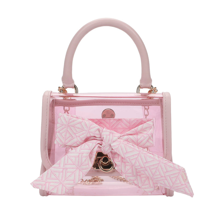 PINK PERFECT BOW CLEAR VINYL BAG