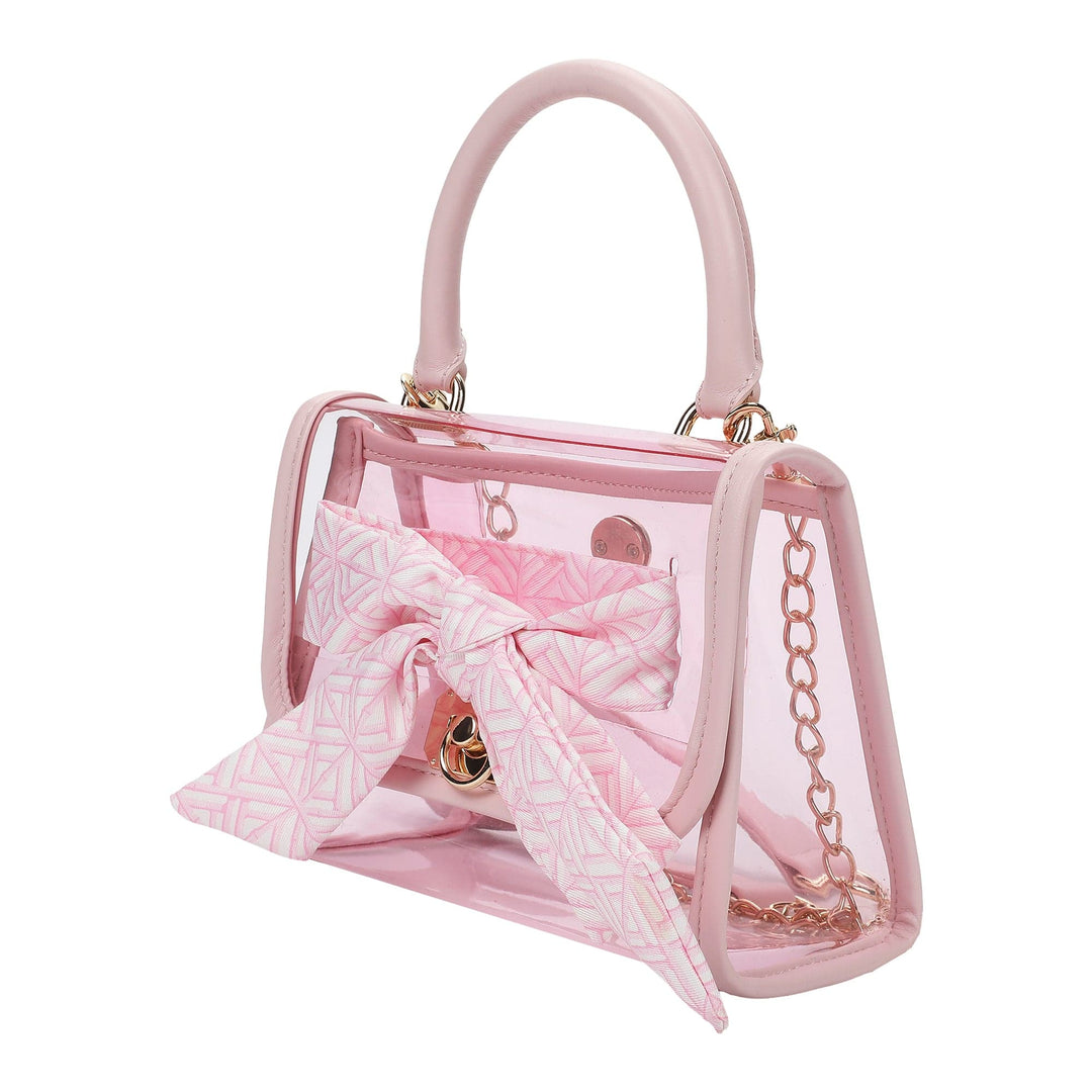 PINK PERFECT BOW CLEAR VINYL BAG