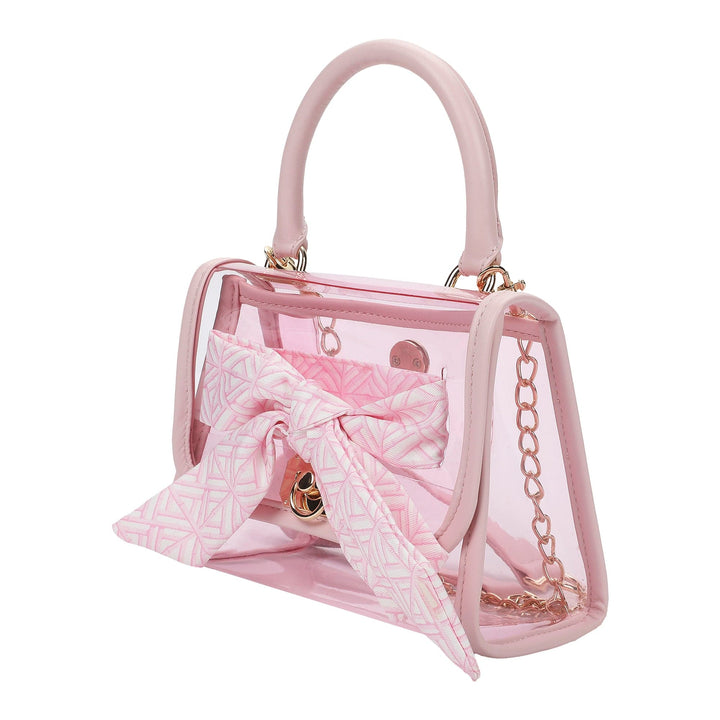 PINK PERFECT BOW CLEAR VINYL BAG