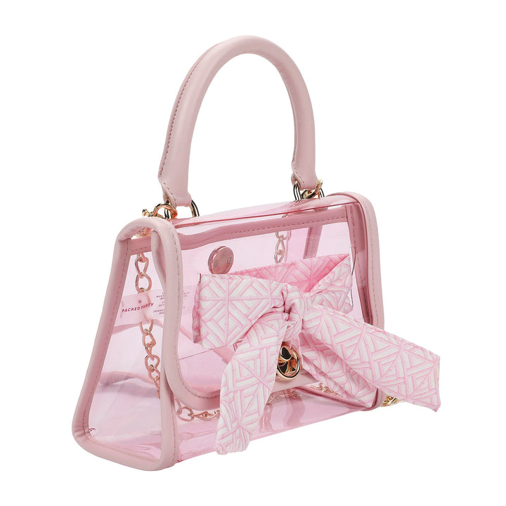 PINK PERFECT BOW CLEAR VINYL BAG