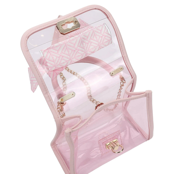PINK PERFECT BOW CLEAR VINYL BAG