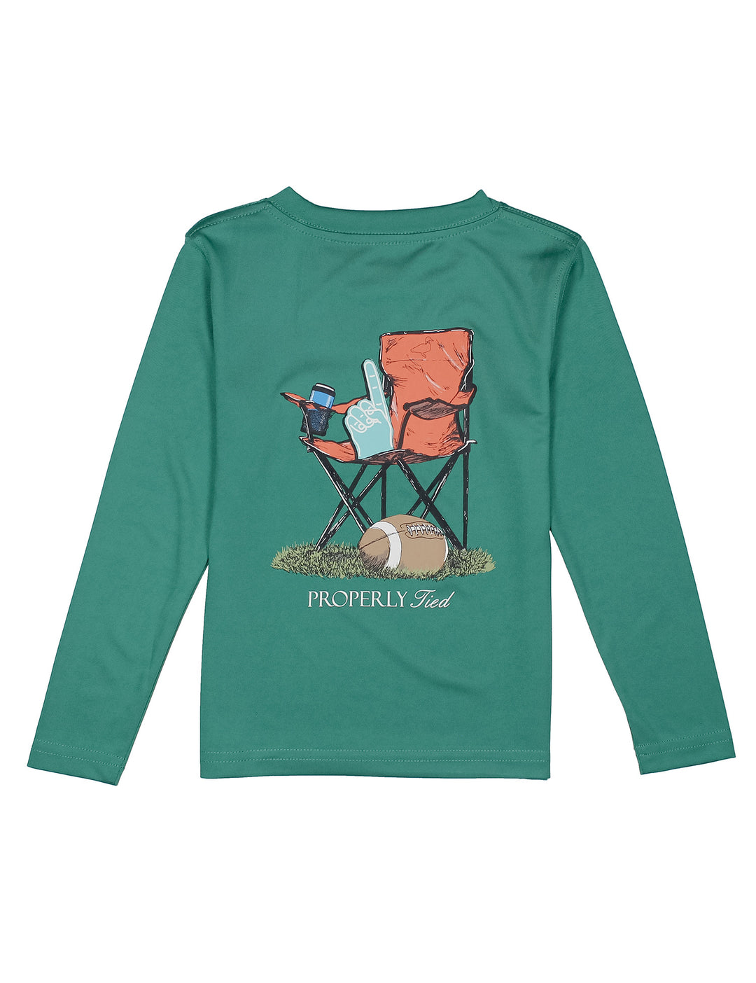 Sidelines Teal Boys Long Sleeve Performance Tee WITH GAMEDAY GRAPHIC