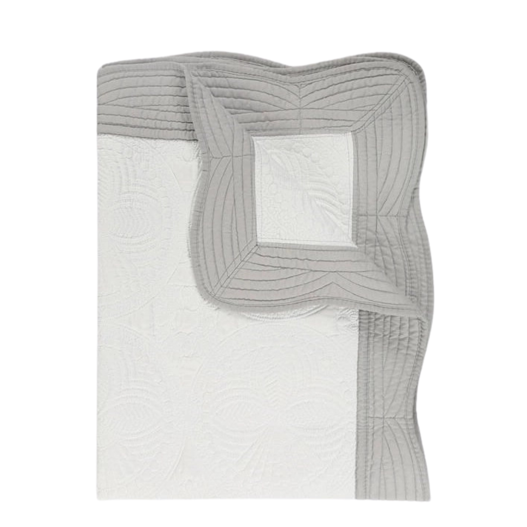 Gray textured bath mat on a white background