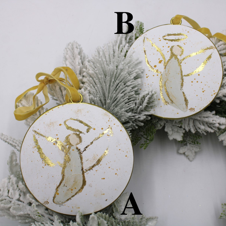 GOLD ACCENTS ANGEL METAL DISC ORNAMENT