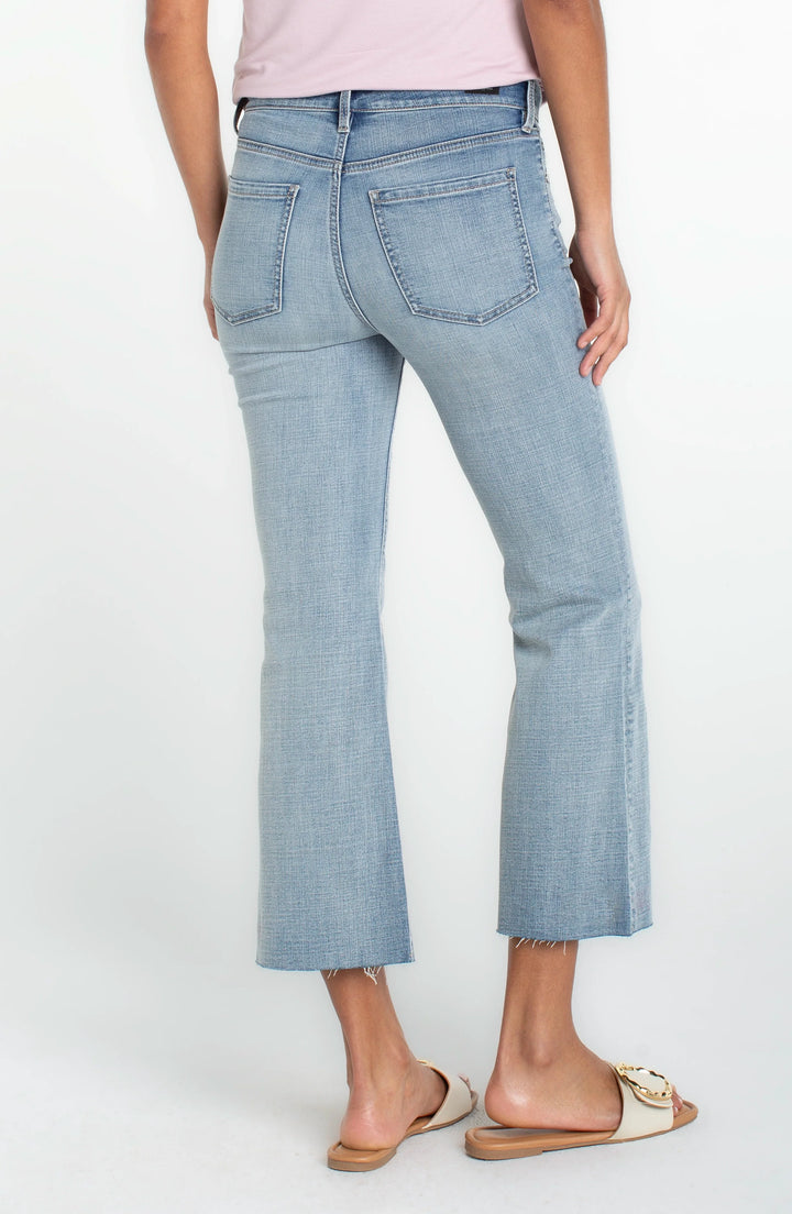 LIVERPOOL: HANNAH CROP FLARE W/ CUT HEM | TEMESCAL