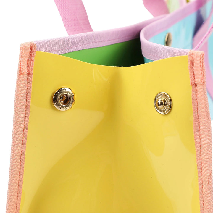 COLOR BLOCK VINYL TOTE BAG