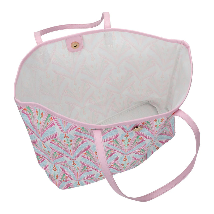 PETALS & PLUMES OVERSIZED TOTE BAG WITH WALLET