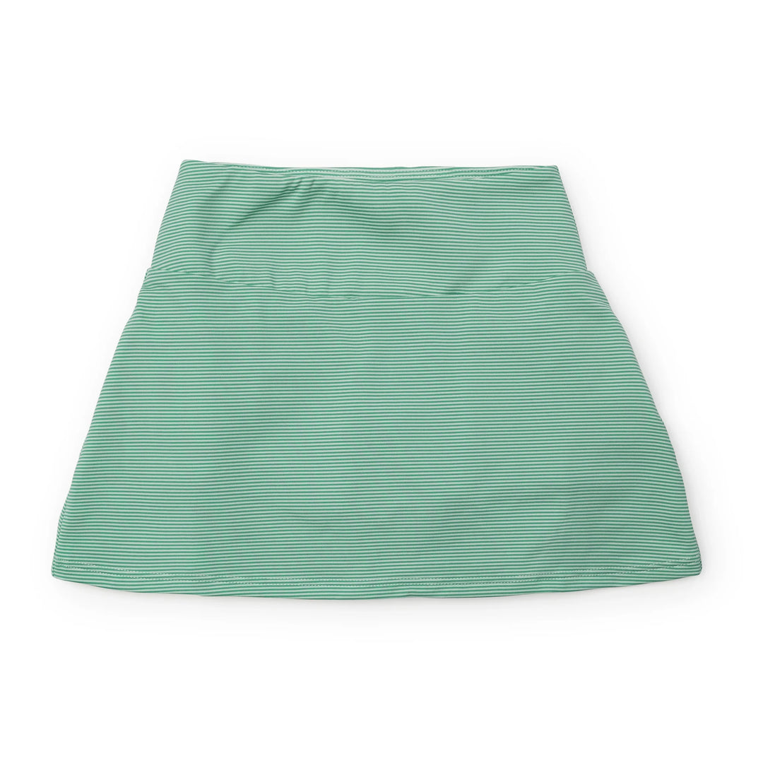 Green pleated skirt on a white background