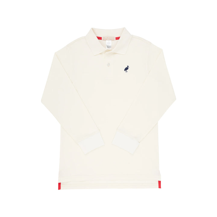 PALMETTO PEARL PRIM & PROPER LONG SLEEVE POLO