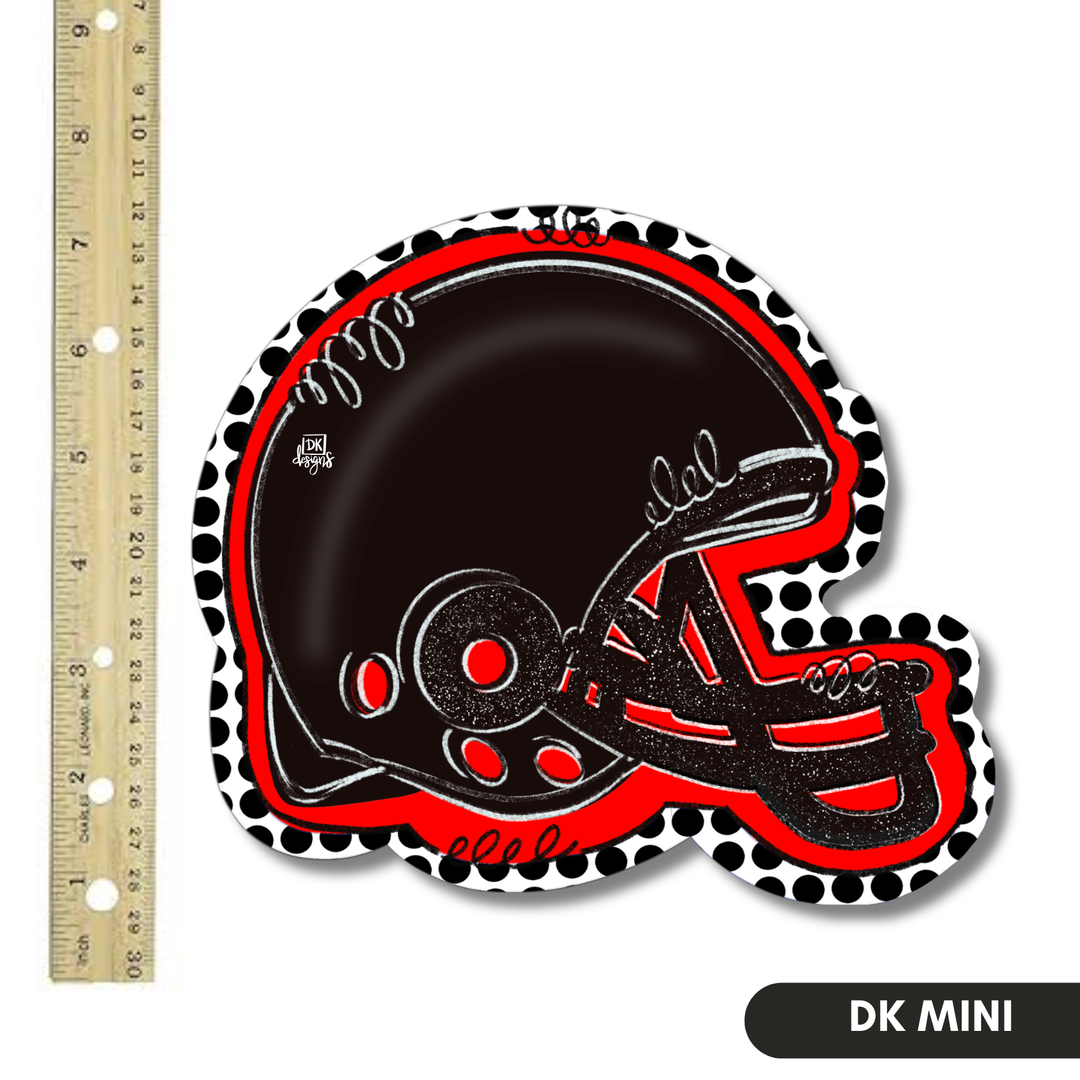 Red & Black Football Helmet Mini