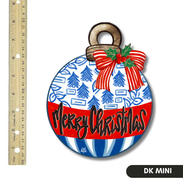 BLUE & WHITE MERRY CHRISTMAS BULB MINI