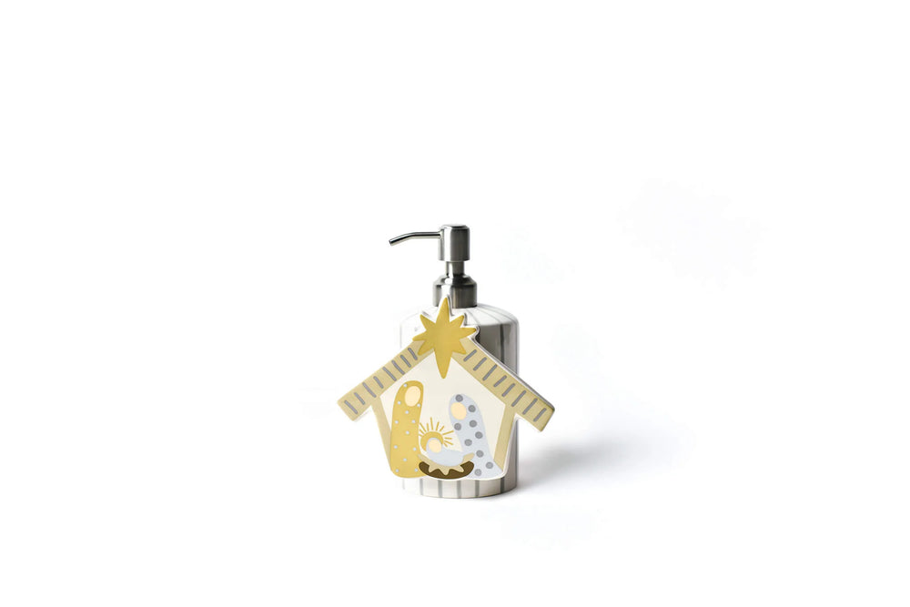 stone stripe soap pump with nativity attachment