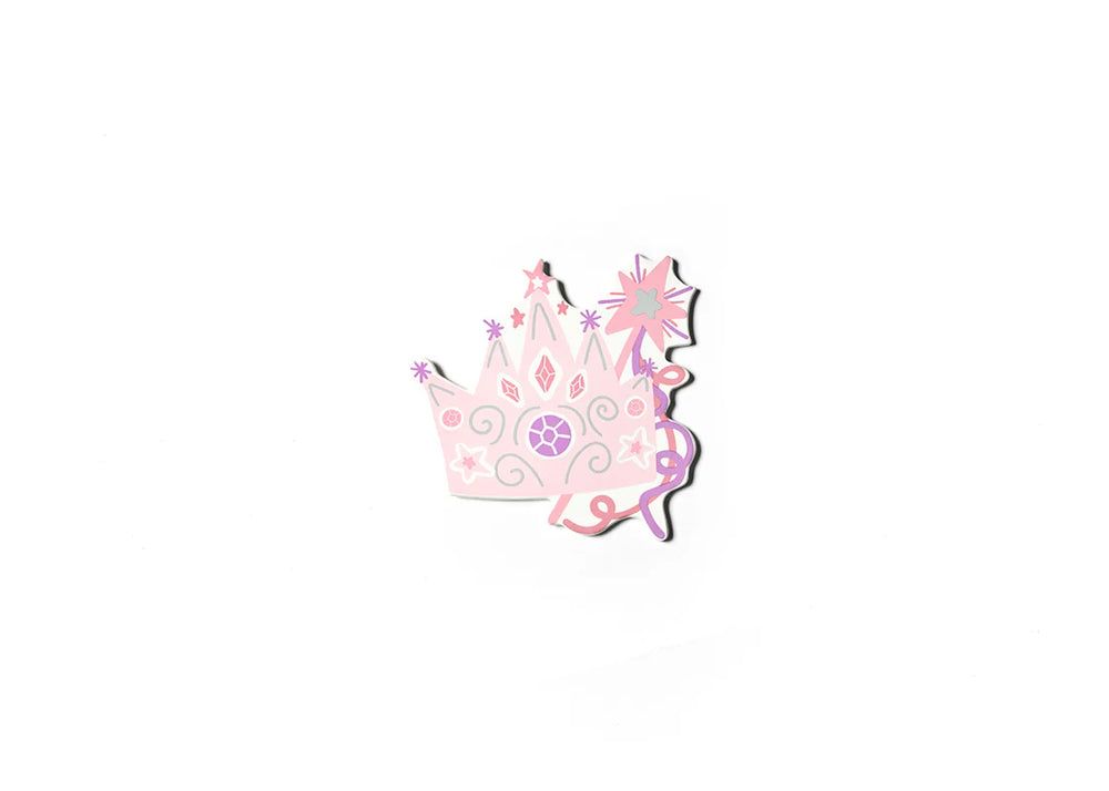 Pink princess crown on a white background