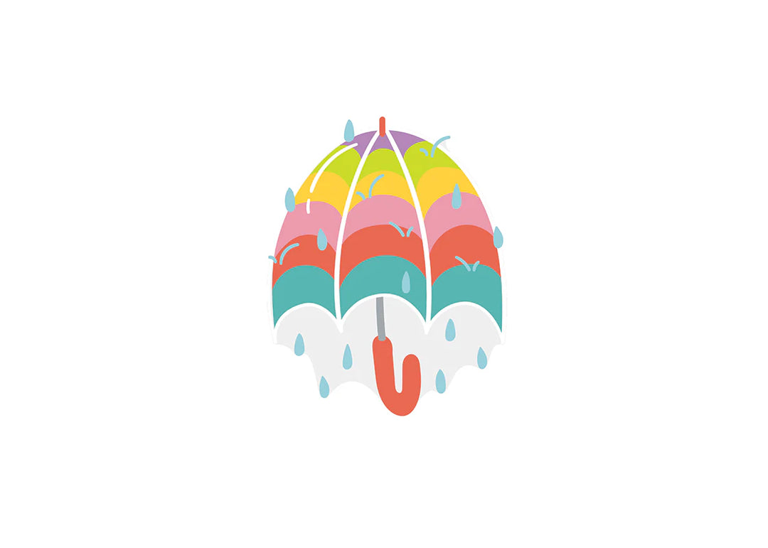 COLORFUL MINI UMBRELLA WITH RAIN DROPS