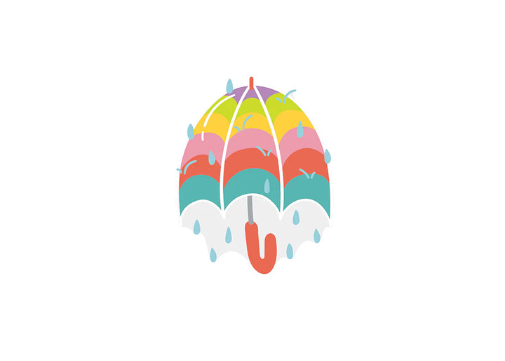 COLORFUL MINI UMBRELLA WITH RAIN DROPS