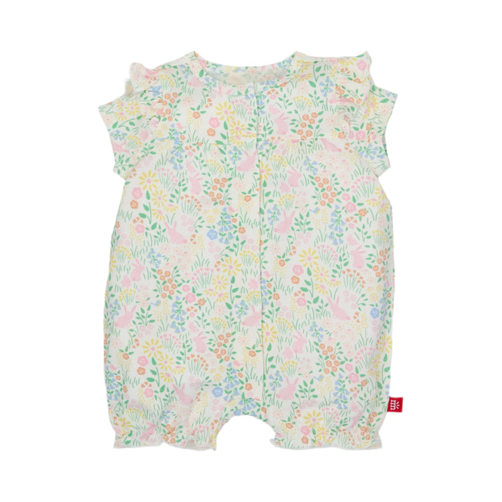 HOPPY GARDEN RUFFLE SLEEVE ROMPER