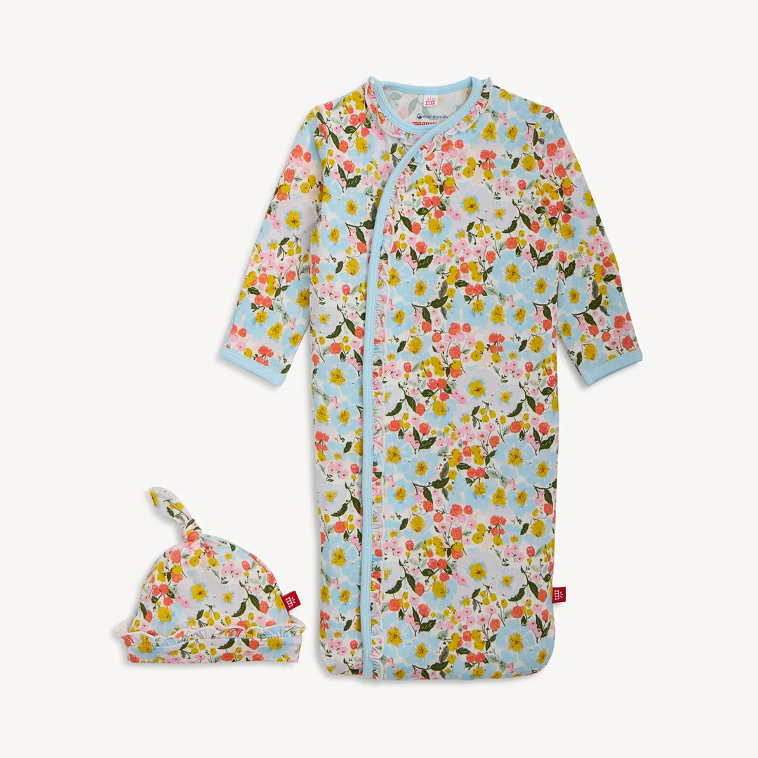 Seraphina Magnetic Ruffle Gown & Hat Set by Magnetic Me - Newborn Ruffle Gown Set - Walker Boutique