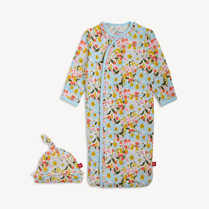 Seraphina Magnetic Ruffle Gown & Hat Set by Magnetic Me - Newborn Ruffle Gown Set - Walker Boutique