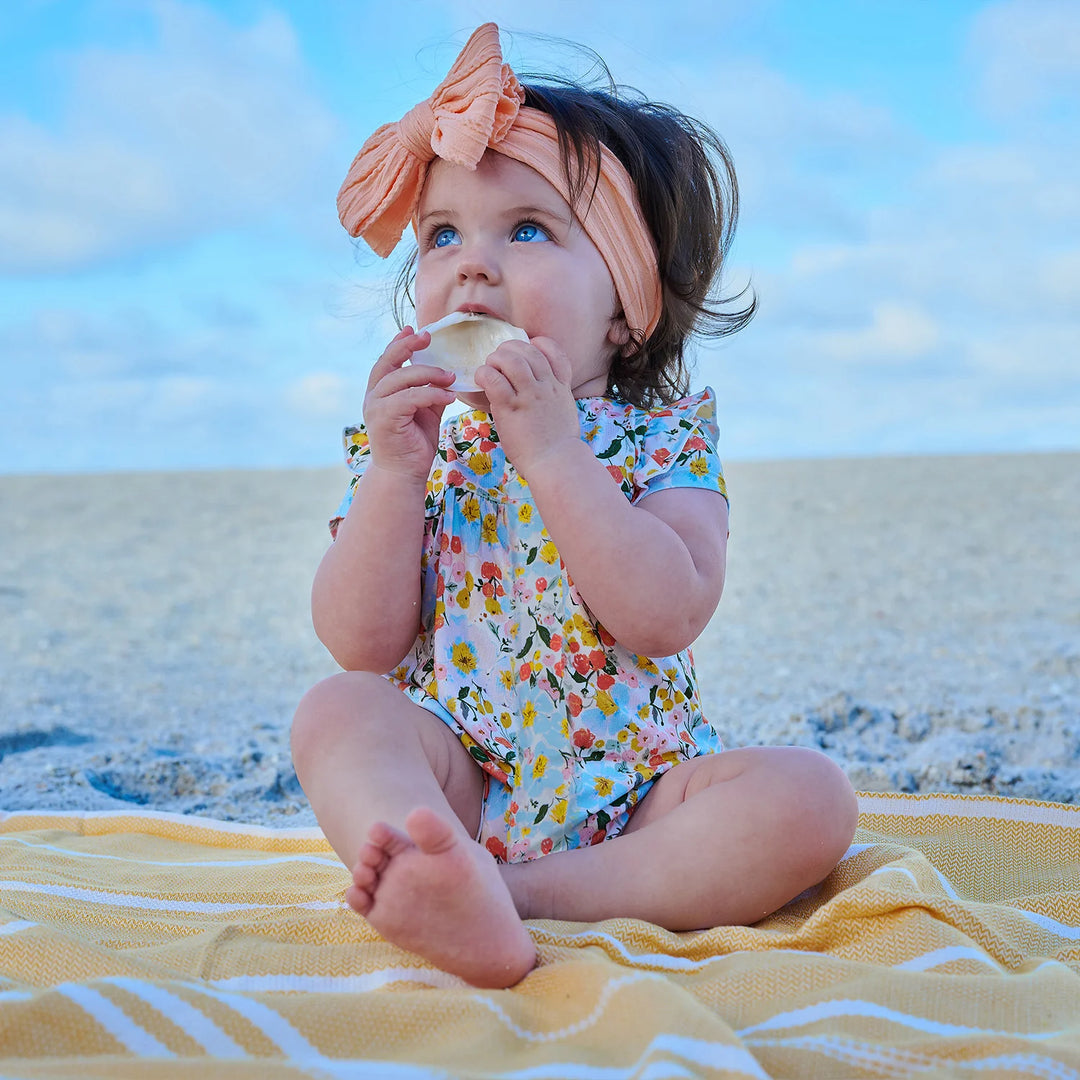 Seraphina Magnetic Flutter Sleeve Romper by Magnetic Me - Baby Girl Ruffle Romper - Walker Boutique