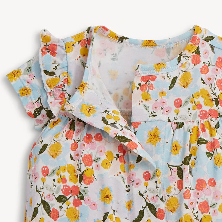 Seraphina Magnetic Flutter Sleeve Romper by Magnetic Me - Baby Girl Ruffle Romper - Walker Boutique