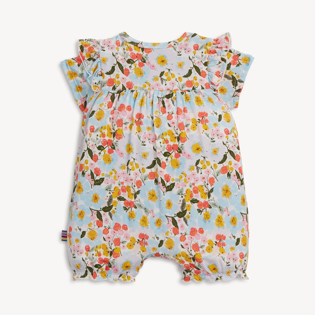 Seraphina Magnetic Flutter Sleeve Romper by Magnetic Me - Baby Girl Ruffle Romper - Walker Boutique