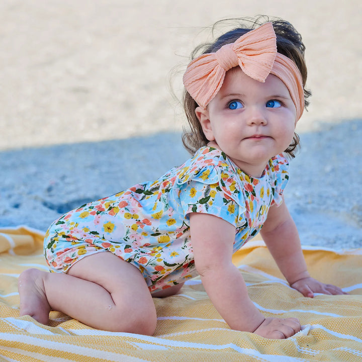 Seraphina Magnetic Flutter Sleeve Romper by Magnetic Me - Baby Girl Ruffle Romper - Walker Boutique