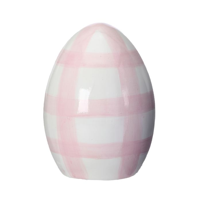 PINK CHECKERED EGG DECOR