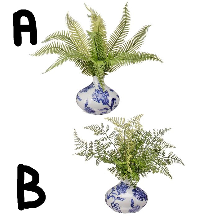 FAUX FERNS LABELED A AND B