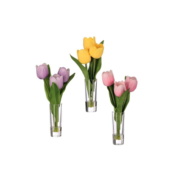 SPRING TULIP ILLUSION BUD VASE DECOR