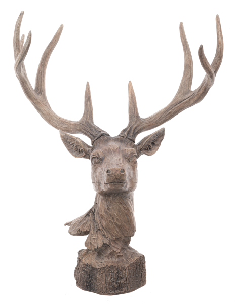 carved deer bust 