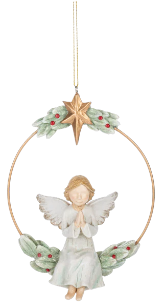 angel in wreath ornament