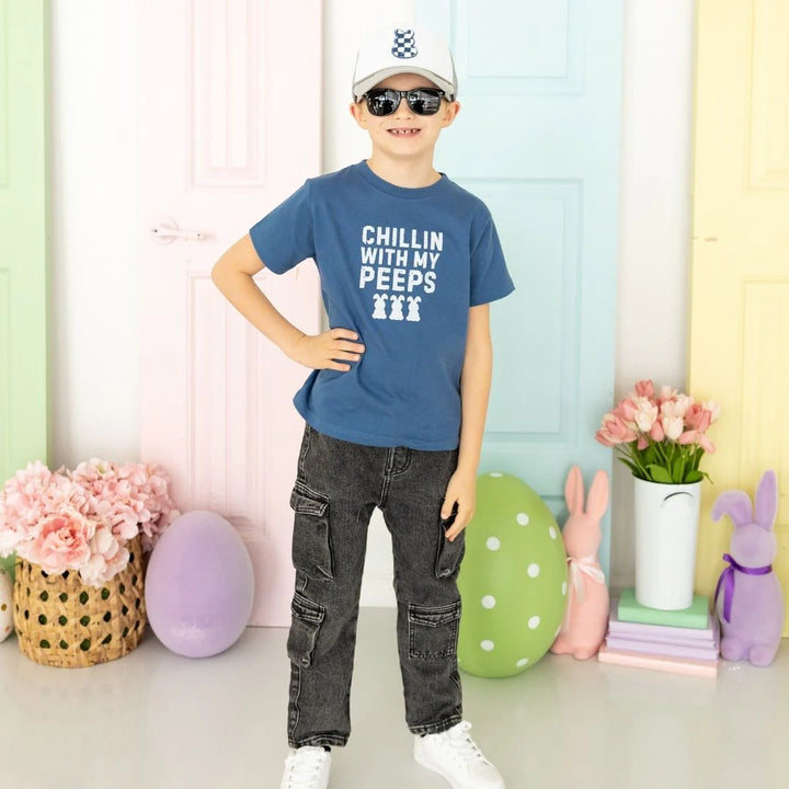 CHILLIN WITH MY PEEPS INDIGO TEE