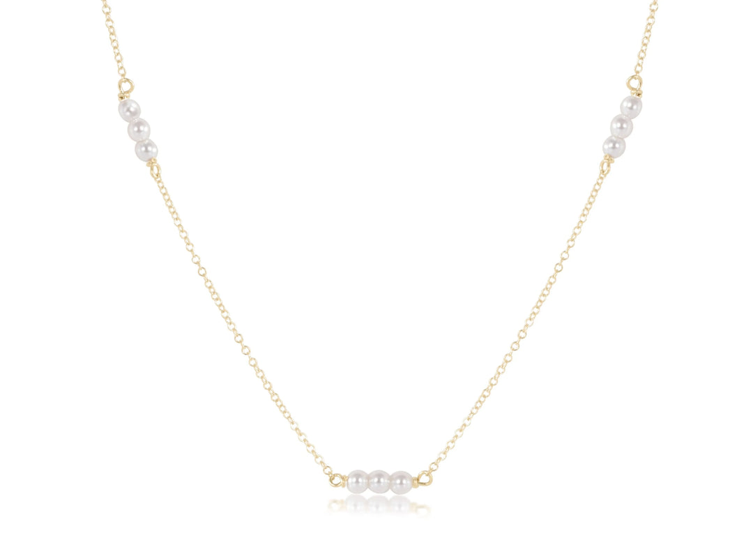 15" CHOKER JOY SIMPLICITY CHAIN GOLD - 3MM PEARL