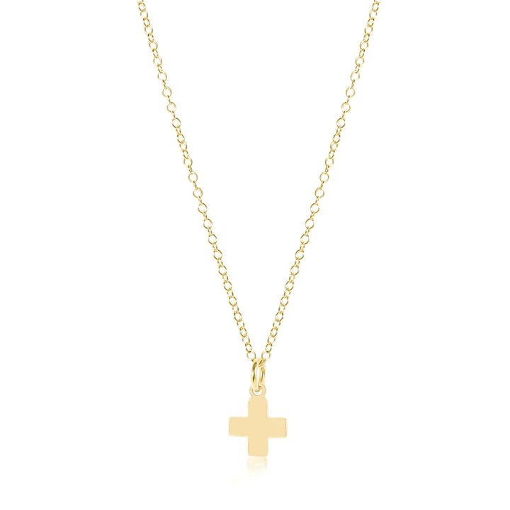 16" NECKLACE GOLD - SIGNATURE CROSS GOLD CHARM