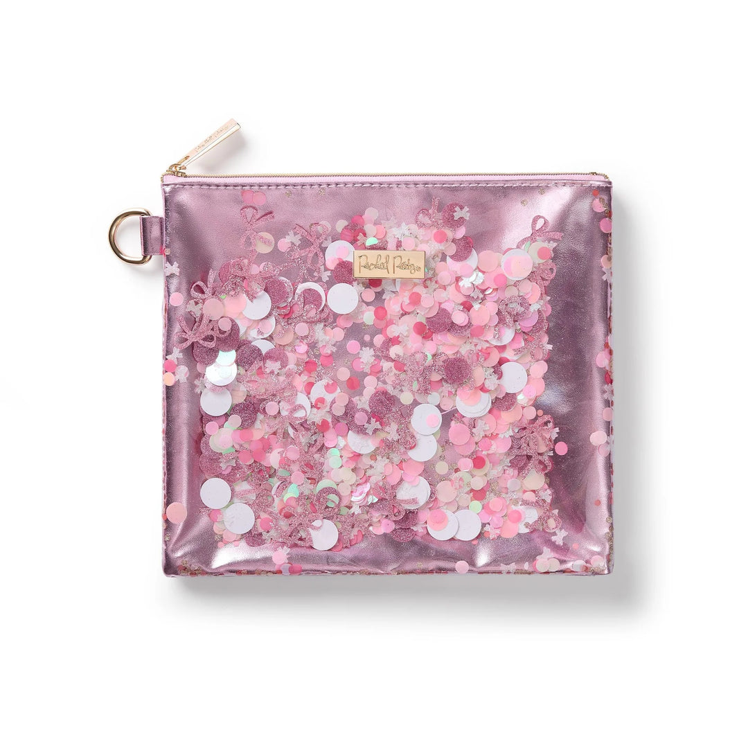 PINK BOWS & CONFETTI EVERYTHING POUCH