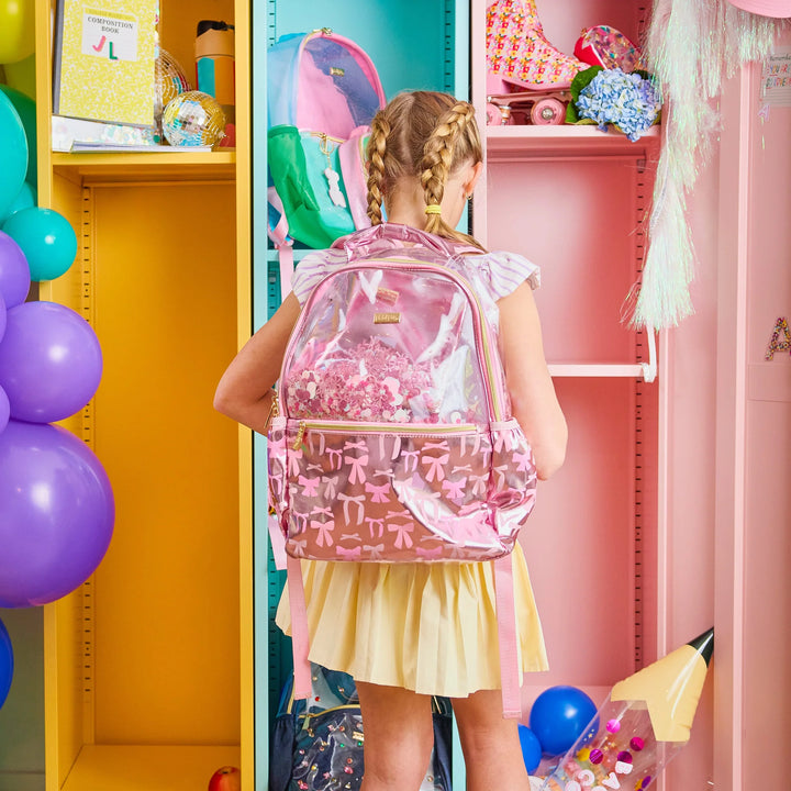 PINK BOWS & CONFETTI BACKPACK