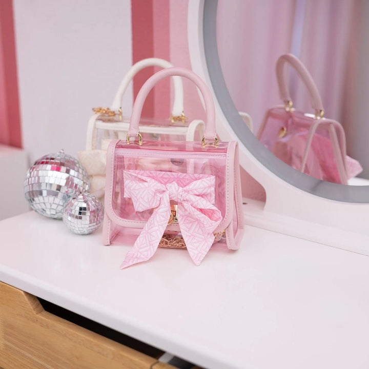 PINK PERFECT BOW CLEAR VINYL BAG