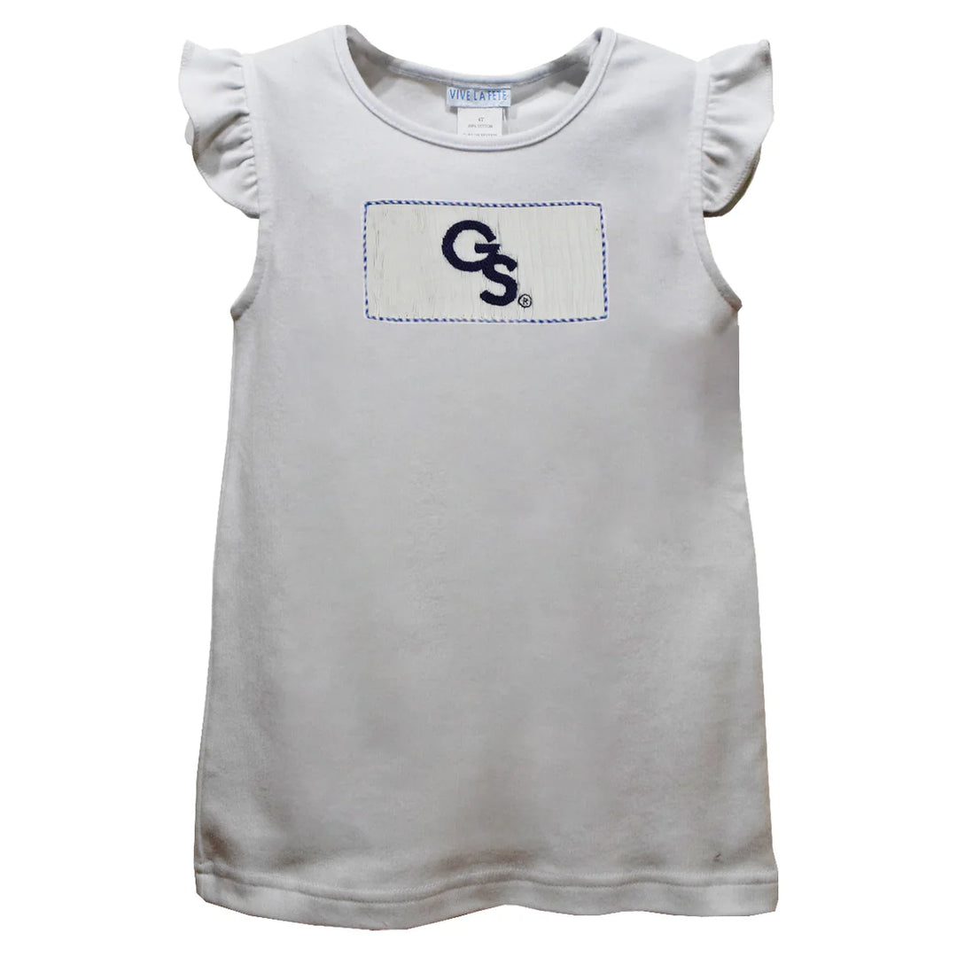 GSU EAGLES SMOCKED WHTIE KNIT ANGEL WING GIRLS T-SHIRT