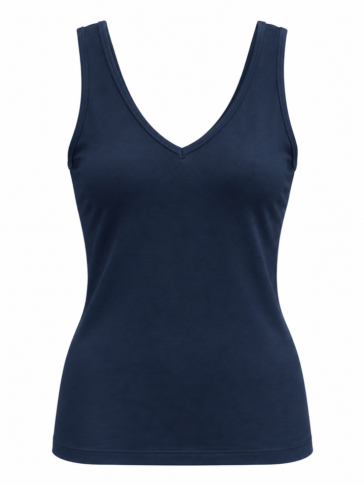 NAVY REVERSIBLE VNECK &amp; SCOOP NECK SEAMLESS TANK