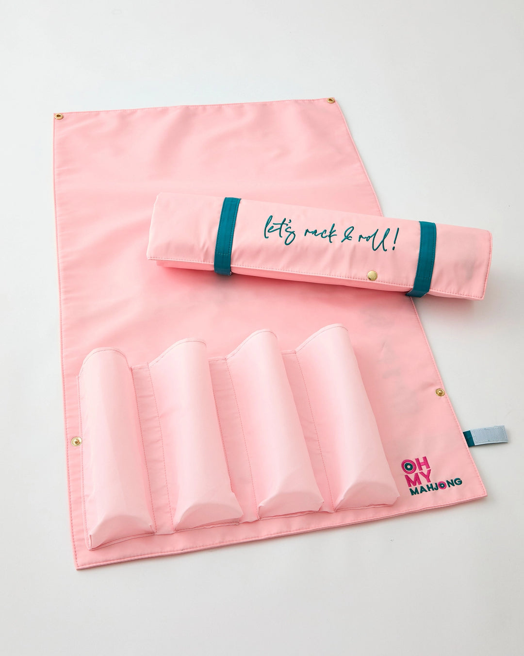 Oh My Mahjong Light Pink Let's Rack & Roll Bag rack and pusher storage bag for mahjong travel and organization | Walker Boutique