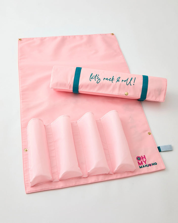 Oh My Mahjong Light Pink Let's Rack & Roll Bag rack and pusher storage bag for mahjong travel and organization | Walker Boutique