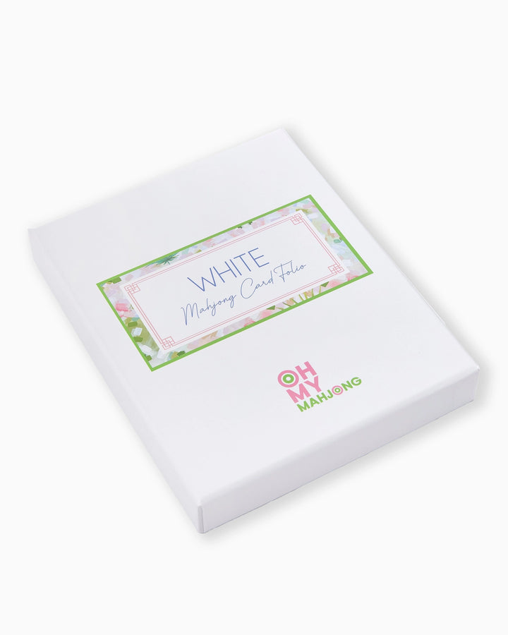 Oh My Mahjong White Mahjong Card Folio mahjong card folio for organized play and travel | Walker Boutique