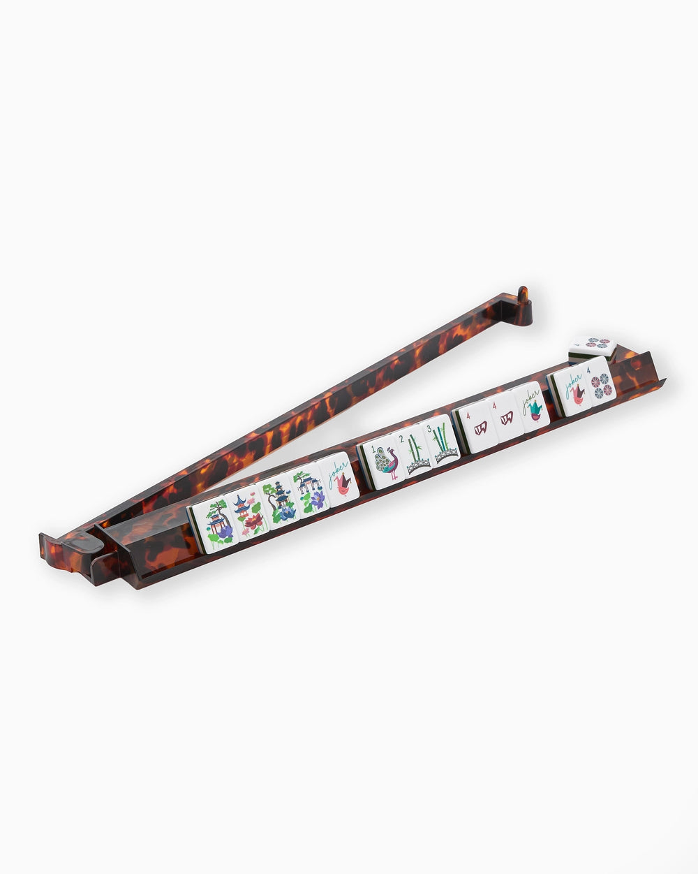 Oh My Mahjong Tortoise Shell Rack & Pusher Set acrylic rack and pusher set for elevated mahjong table styling | Walker Boutique