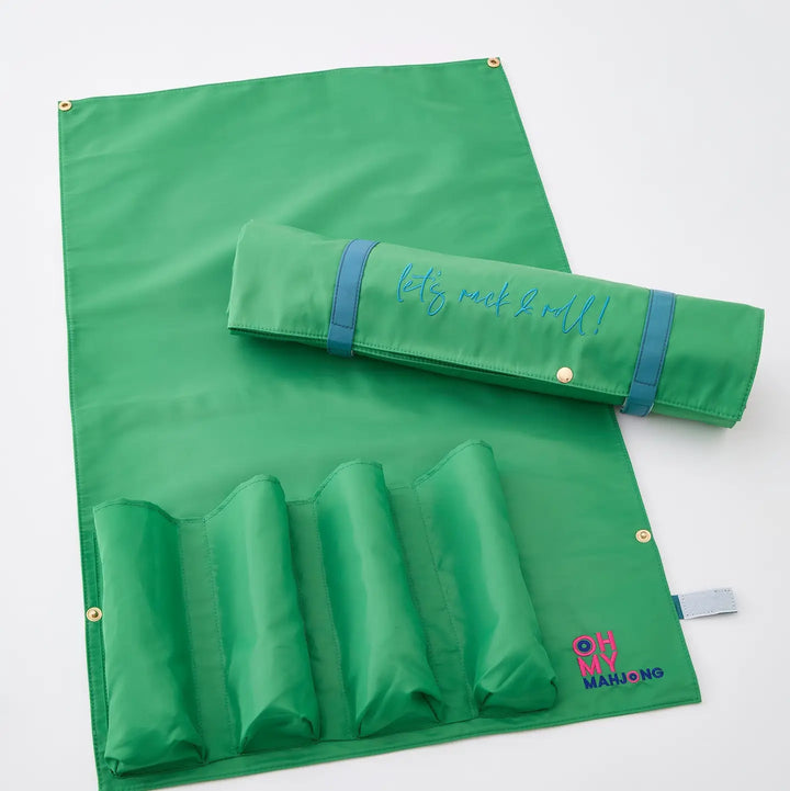 Oh My Mahjong Kelly Green Let's Rack & Roll Bag rack and pusher storage bag for mahjong travel and organization | Walker Boutique