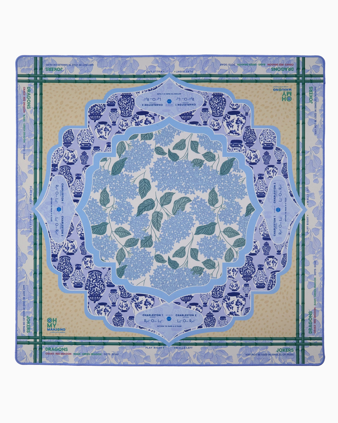 Oh My Mahjong Luna Mat in Tube mahjong mat in tube for stylish game night table setup | Walker Boutique
