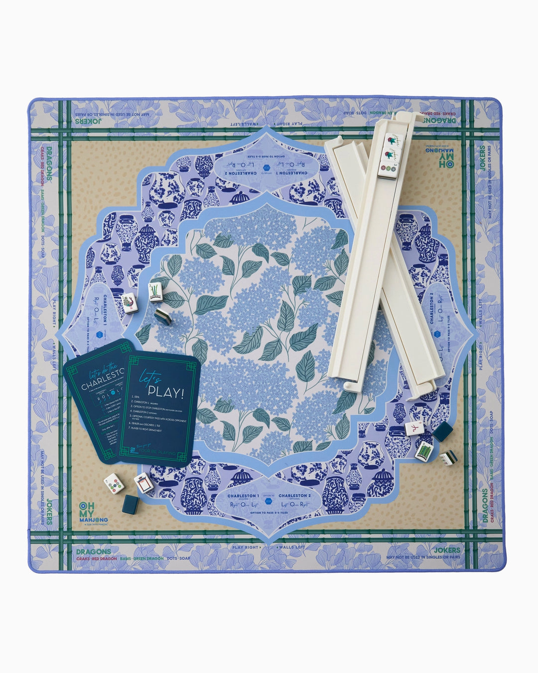 Oh My Mahjong Luna Mat in Tube mahjong mat in tube for stylish game night table setup | Walker Boutique